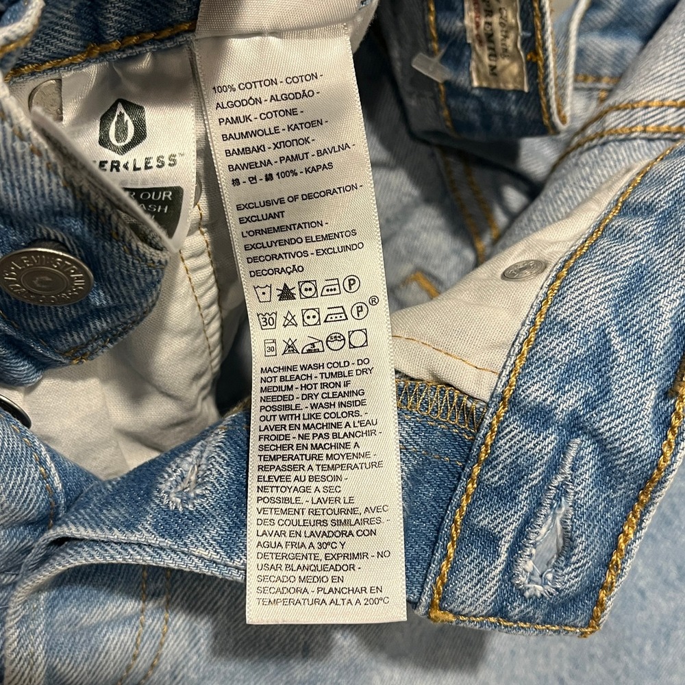 Levi's 501 Original Shorts Womens 25 Blue Denim High Waisted Distressed Cut Off - Picture 11 of 11